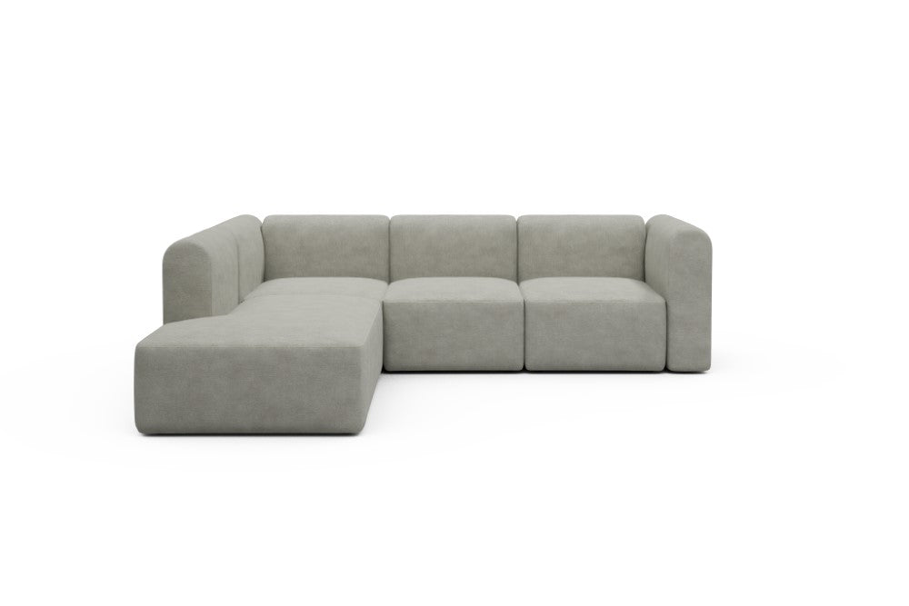 Rund Modular Sofa - Configurations 2 - M1H - 266 x 224 cm - Open-end + 2,5 Seater - 773 Carreno Moon Stone White