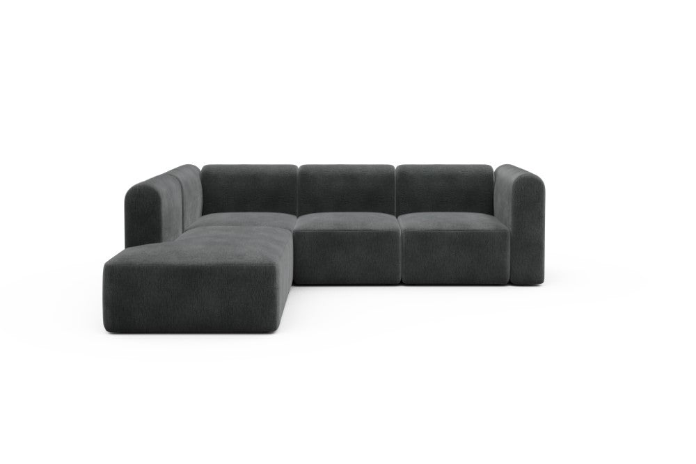 Rund Modular Sofa - Configurations 2 - M1H - 266 x 224 cm - Open-end + 2,5 Seater - 811 Smooth Deep Warm Grey