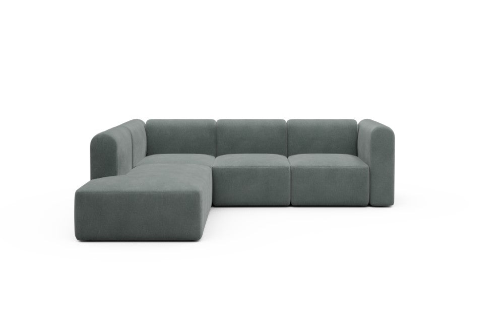 Rund Modular Sofa - Configurations 2 - M1H - 266 x 224 cm - Open-end + 2,5 Seater - 812 Smooth Smooth Silver Grey