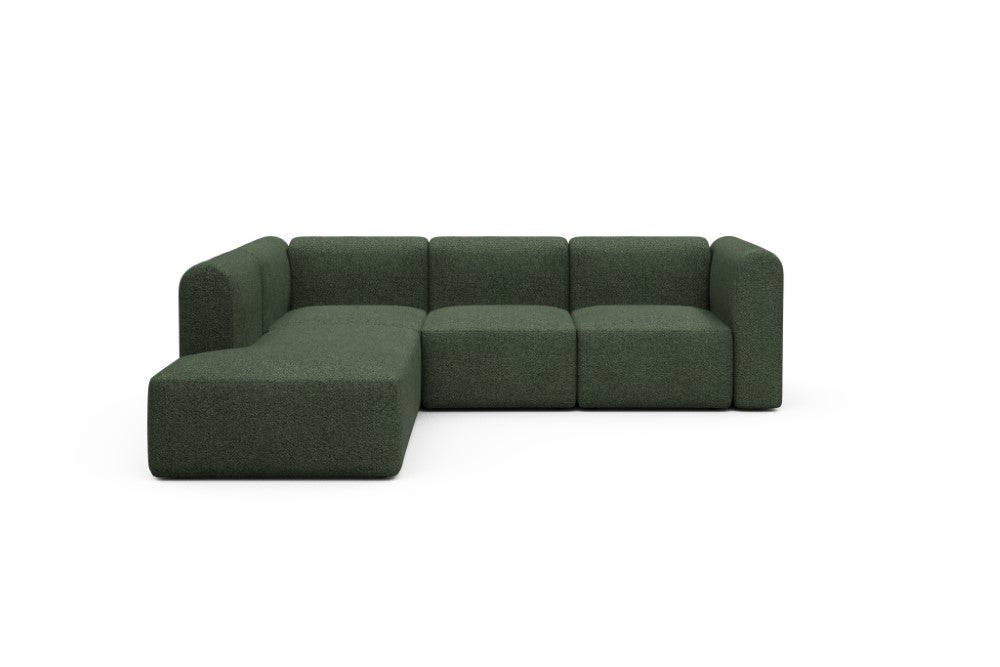 Rund Modular Sofa - Configurations 2 - M1H - 266 x 224 cm - Open-end + 2,5 Seater - 869 Vanora Deep Green