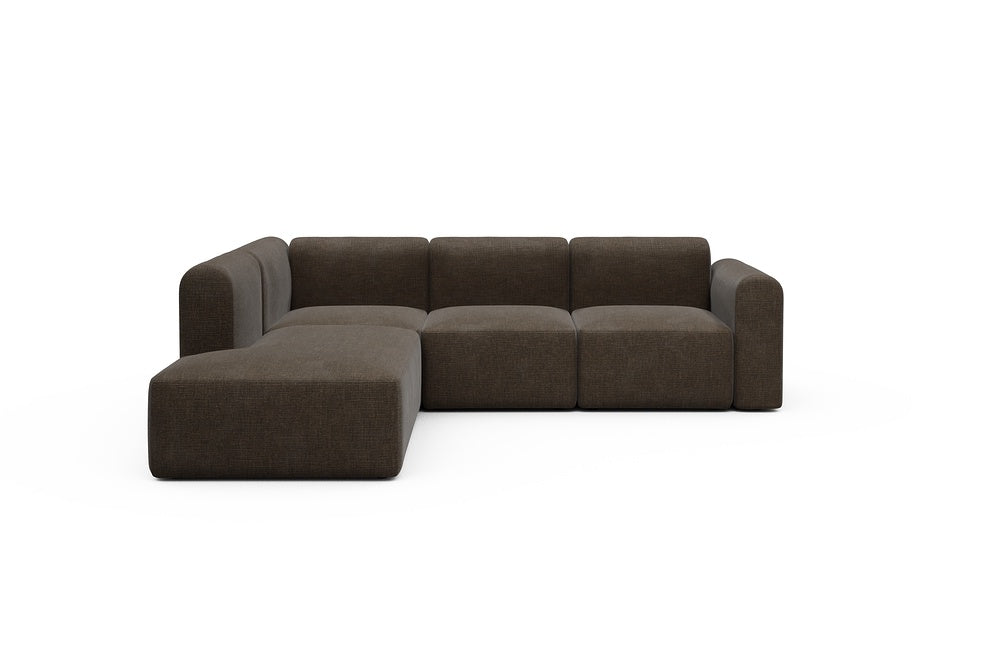 Rund Modular Sofa - Configurations 2 - M1L - 266 x 224 cm - Open-end + 2,5 Seater - 411 Esina Cedar Brown