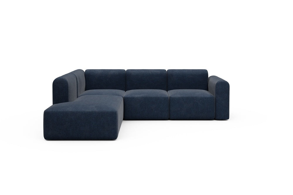 Rund Modular Sofa - Configurations 2 - M1L - 266 x 224 cm - Open-end + 2,5 Seater - 414 Esina Indigo Blue