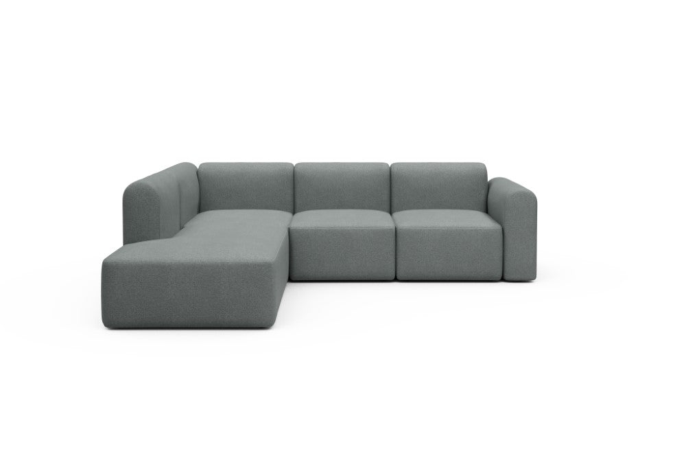 Rund Modular Sofa - Configurations 2 - M1L - 266 x 224 cm - Open-end + 2,5 Seater - 485 Denari Soft Grey