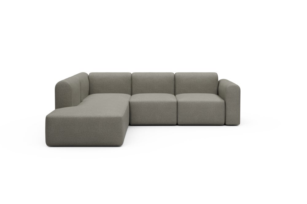 Rund Modular Sofa - Configurations 2 - M1L - 266 x 224 cm - Open-end + 2,5 Seater - 486 Denari Warm Grey