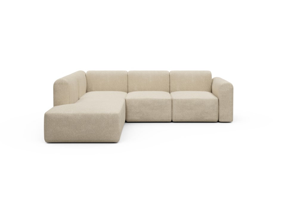 Rund Modular Sofa - Configurations 2 - M1L - 266 x 224 cm - Open-end + 2,5 Seater - 496 Casone Natural Beigie