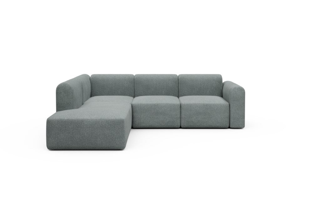 Rund Modular Sofa - Configurations 2 - M1L - 266 x 224 cm - Open-end + 2,5 Seater - 499 Casone Light mixed Green