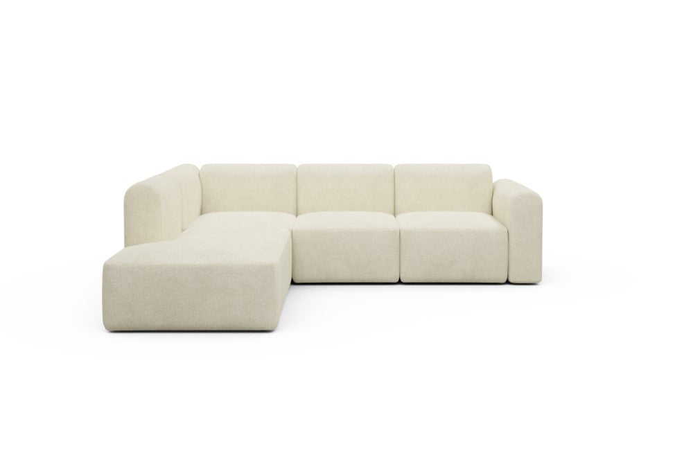 Rund Modular Sofa - Configurations 2 - M1L - 266 x 224 cm - Open-end + 2,5 Seater - 531 Bouclé Off White