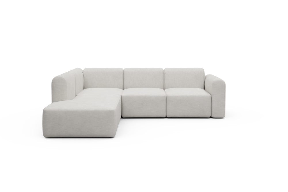 Rund Modular Sofa - Configurations 2 - M1L - 266 x 224 cm - Open-end + 2,5 Seater - 574 Vivus Dusty Off White