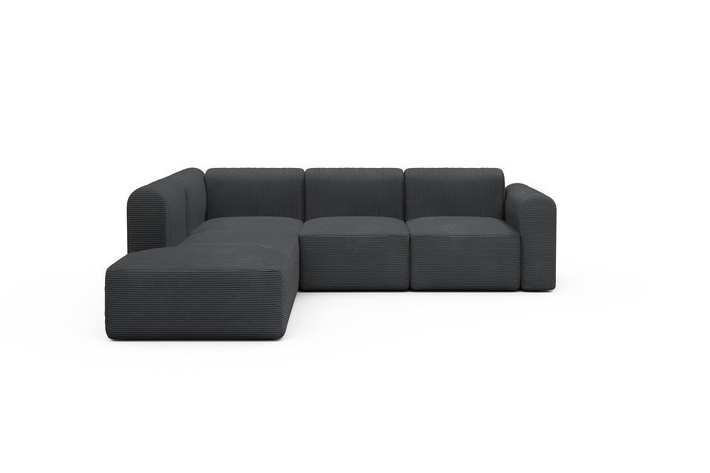 Rund Modular Sofa - Configurations 2 - M1L - 266 x 224 cm - Open-end + 2,5 Seater - 593 Corduroy Graphite