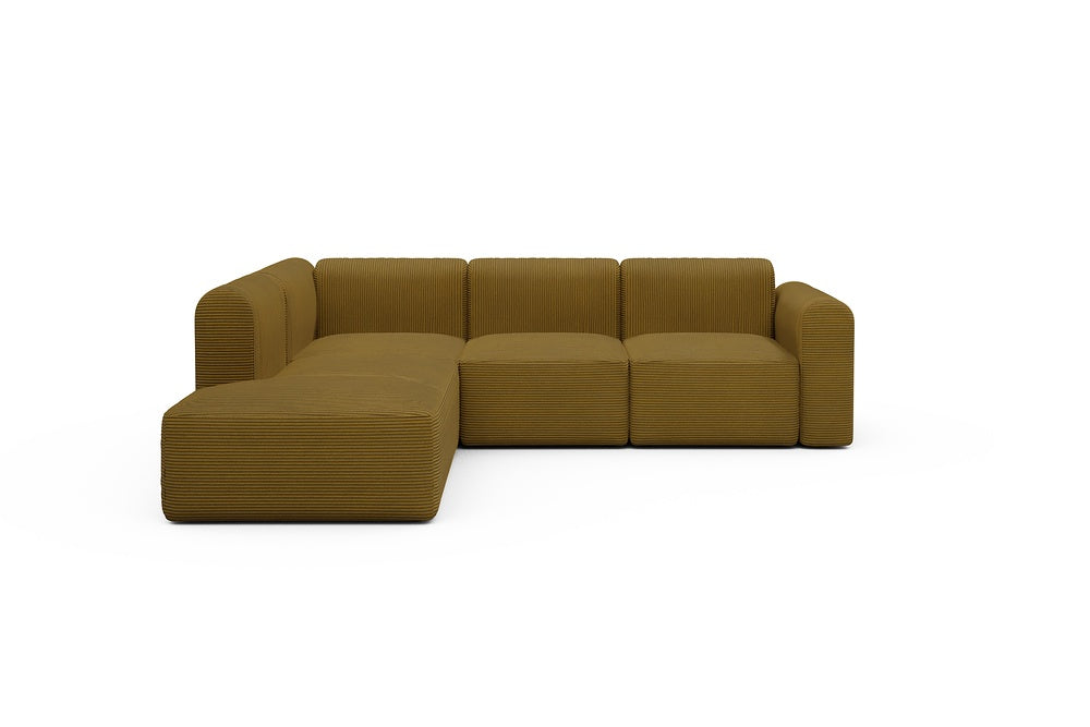 Rund Modular Sofa - Configurations 2 - M1L - 266 x 224 cm - Open-end + 2,5 Seater - 601 Corduroy Ochre