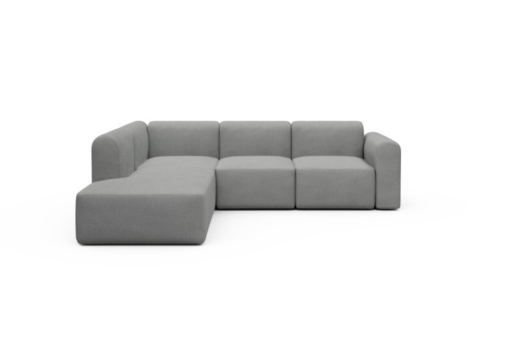 Rund Modular Sofa - Configurations 2 - M1L - 266 x 224 cm - Open-end + 2,5 Seater - 764 Cura Sand Grey