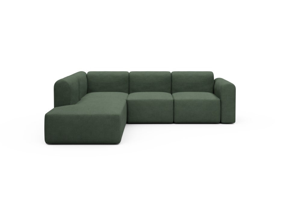 Rund Modular Sofa - Configurations 2 - M1L - 266 x 224 cm - Open-end + 2,5 Seater - 769 Cura Saga Green