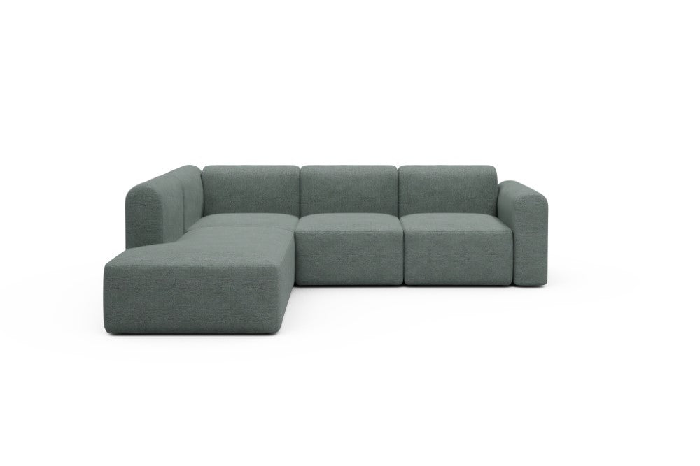 Rund Modular Sofa - Configurations 2 - M1L - 266 x 224 cm - Open-end + 2,5 Seater - 770 Carreno Cielo Blue