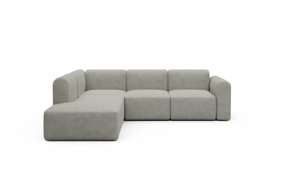 Rund Modular Sofa - Configurations 2 - M1L - 266 x 224 cm - Open-end + 2,5 Seater - 773 Carreno Moon Stone White