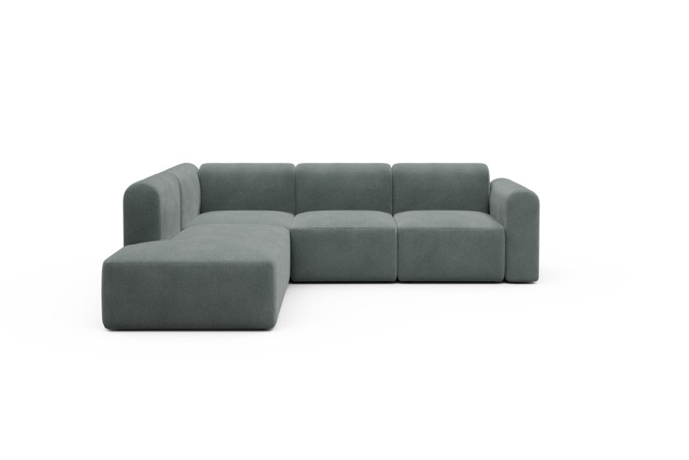 Rund Modular Sofa - Configurations 2 - M1L - 266 x 224 cm - Open-end + 2,5 Seater - 812 Smooth Smooth Silver Grey