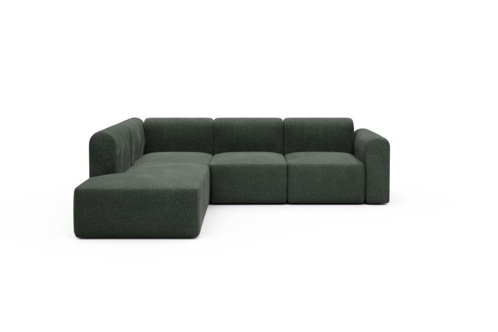 Rund Modular Sofa - Configurations 2 - M1L - 266 x 224 cm - Open-end + 2,5 Seater - 818 Aivi Pine Green