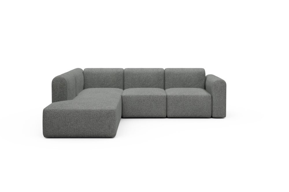 Rund Modular Sofa - Configurations 2 - M1L - 266 x 224 cm - Open-end + 2,5 Seater - 868 Vanora Warm Grey