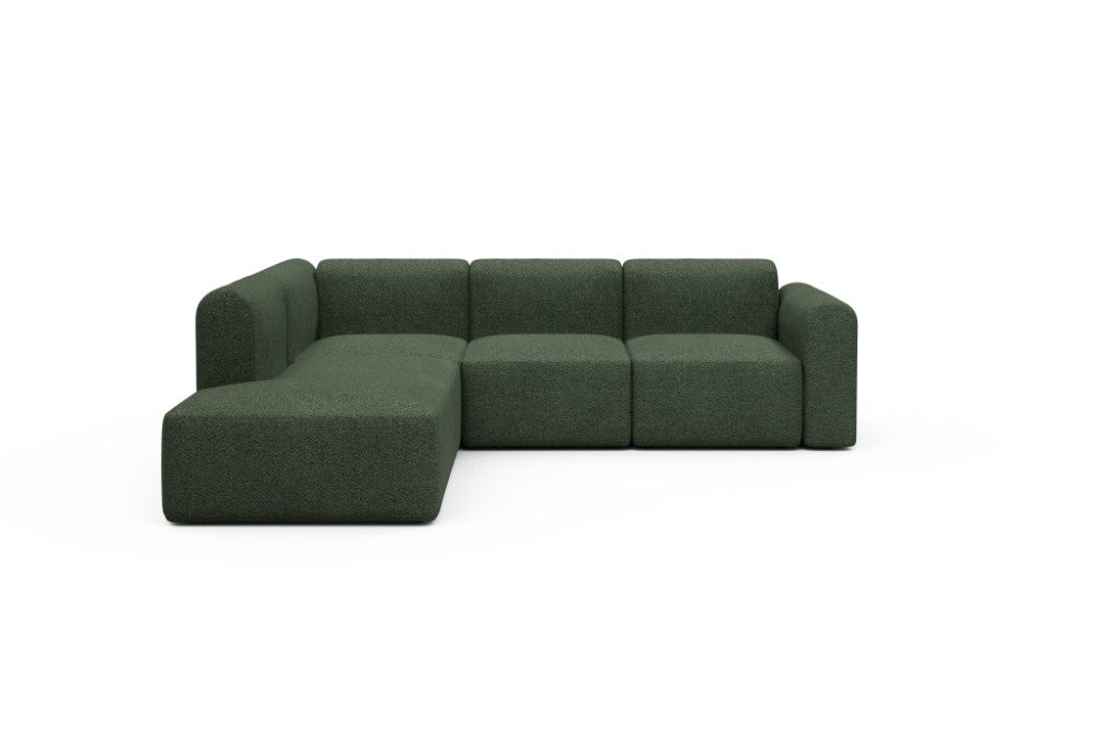 Rund Modular Sofa - Configurations 2 - M1L - 266 x 224 cm - Open-end + 2,5 Seater - 869 Vanora Deep Green