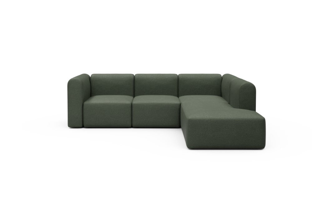 Rund Modular Sofa - Configurations 2 - M2H - 266 x 224 cm - 3 Seater + Open-end - 488 Denari Forest Green