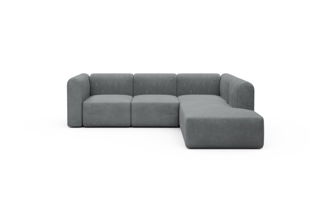 Rund Modular Sofa - Configurations 2 - M2H - 266 x 224 cm - 3 Seater + Open-end - 495 Casone Gravel Grey