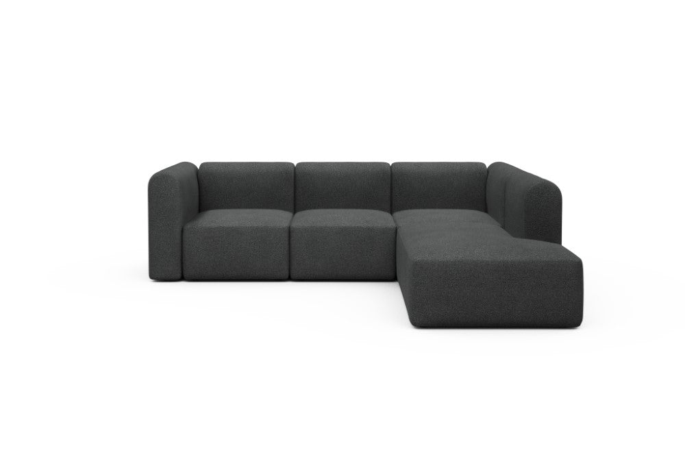 Rund Modular Sofa - Configurations 2 - M2H - 266 x 224 cm - 3 Seater + Open-end - 529 Bouclé Charcoal