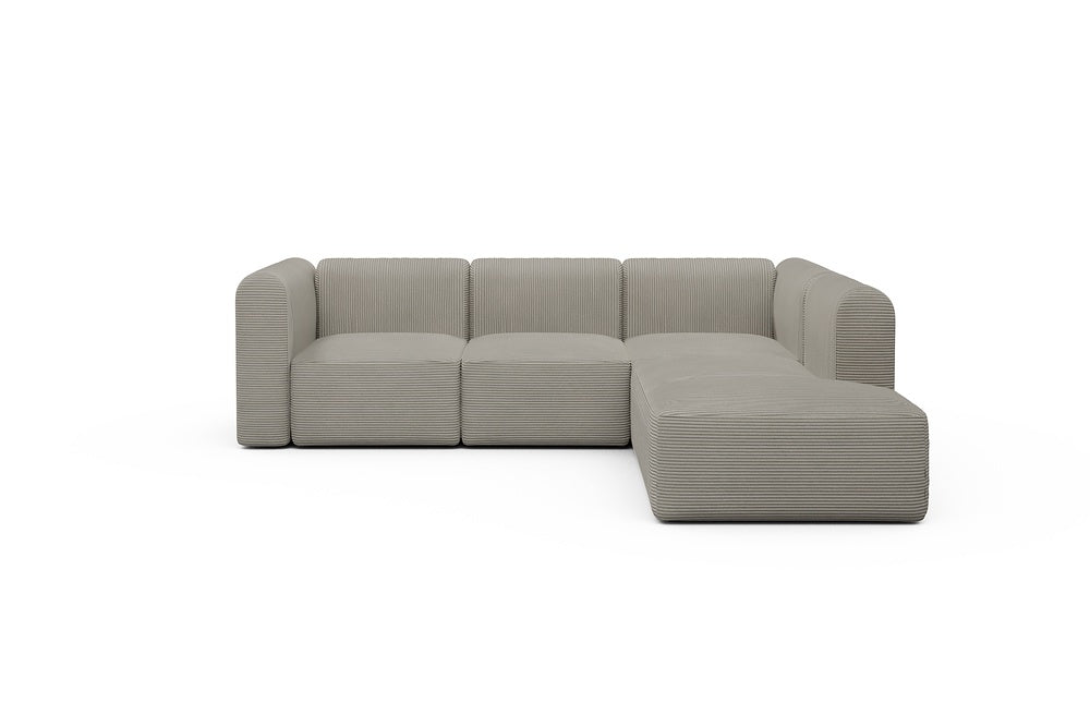 Rund Modular Sofa - Configurations 2 - M2H - 266 x 224 cm - 3 Seater + Open-end - 603 Corduroy Beige