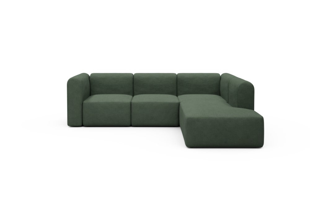 Rund Modular Sofa - Configurations 2 - M2H - 266 x 224 cm - 3 Seater + Open-end - 769 Cura Saga Green