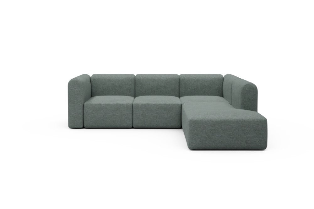 Rund Modular Sofa - Configurations 2 - M2H - 266 x 224 cm - 3 Seater + Open-end - 770 Carreno Cielo Blue
