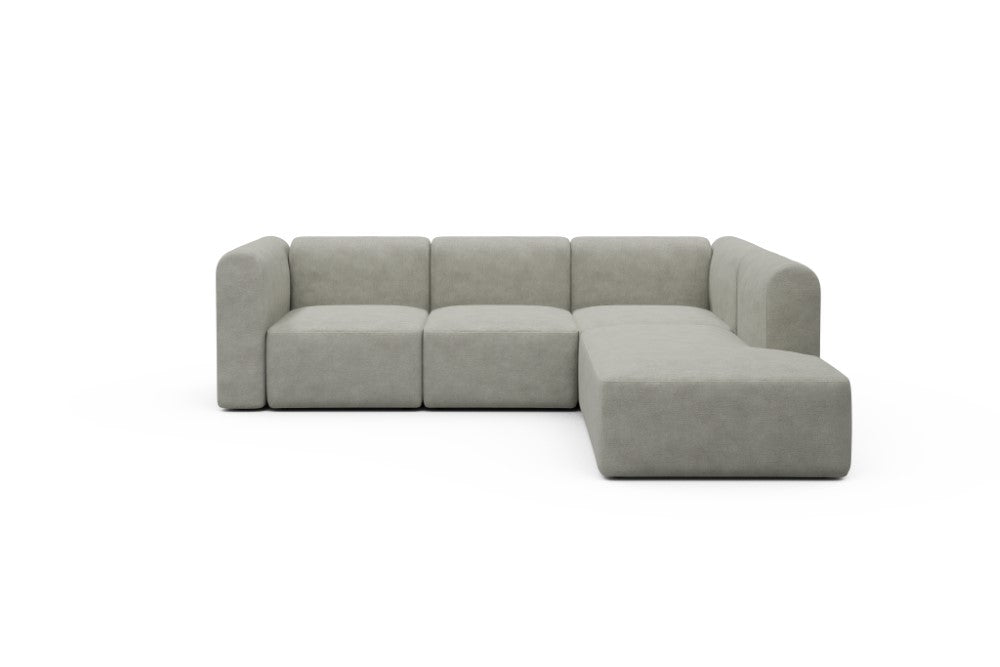 Rund Modular Sofa - Configurations 2 - M2H - 266 x 224 cm - 3 Seater + Open-end - 773 Carreno Moon Stone White