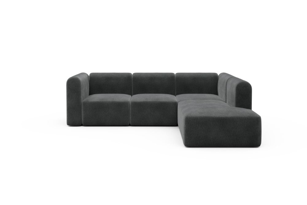 Rund Modular Sofa - Configurations 2 - M2H - 266 x 224 cm - 3 Seater + Open-end - 811 Smooth Deep Warm Grey