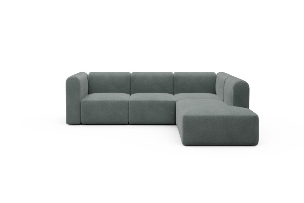 Rund Modular Sofa - Configurations 2 - M2H - 266 x 224 cm - 3 Seater + Open-end - 812 Smooth Smooth Silver Grey
