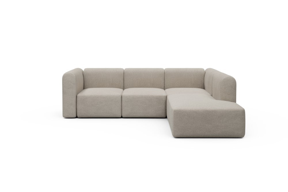 Rund Modular Sofa - Configurations 2 - M2H - 266 x 224 cm - 3 Seater + Open-end - 816 Aivi Lace Beige