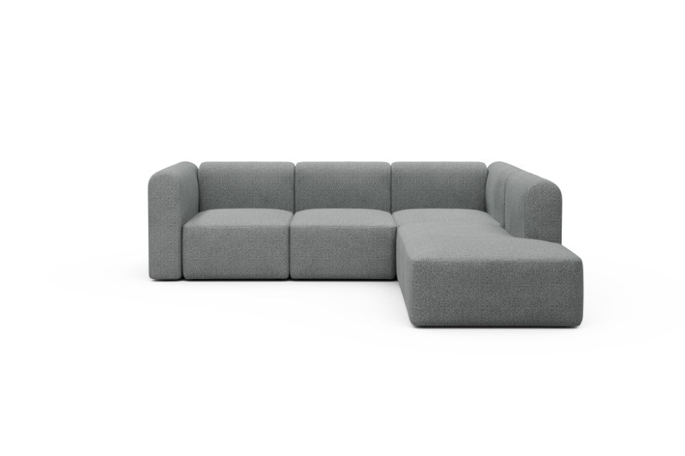 Rund Modular Sofa - Configurations 2 - M2H - 266 x 224 cm - 3 Seater + Open-end - 819 Aivi Gravel Grey