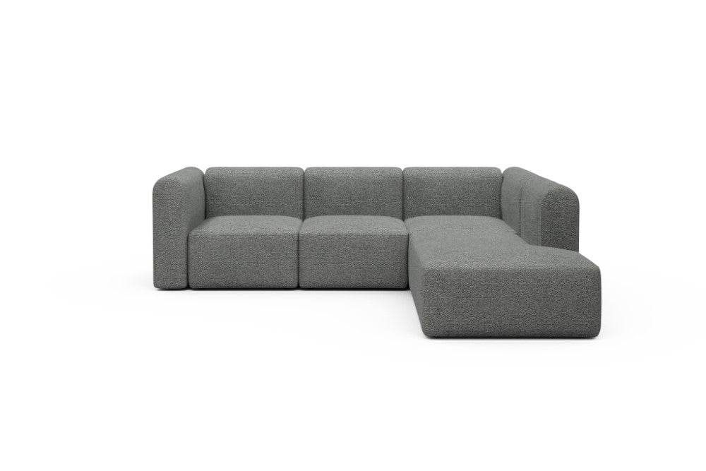 Rund Modular Sofa - Configurations 2 - M2H - 266 x 224 cm - 3 Seater + Open-end - 868 Vanora Warm Grey