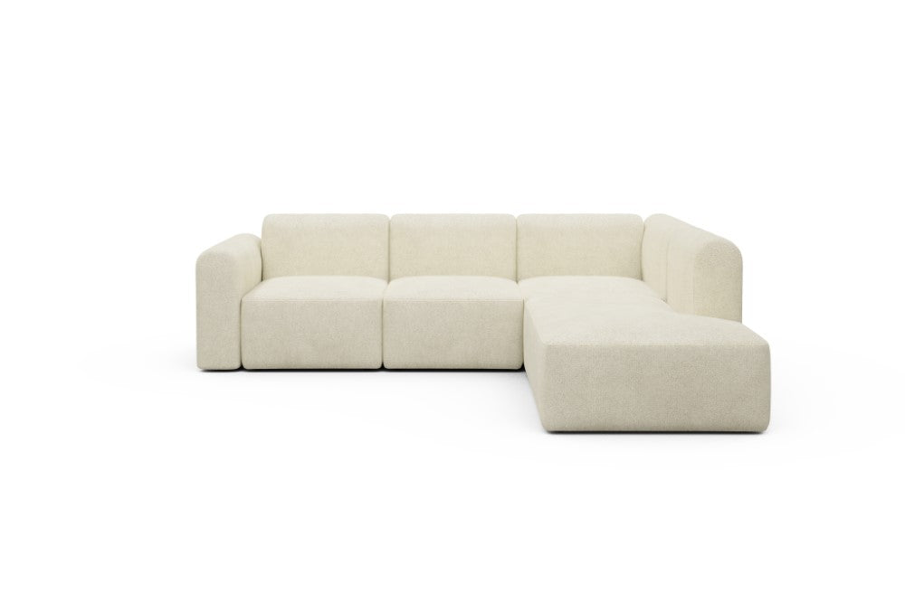 Rund Modular Sofa - Configurations 2 - M2L - 266 x 224 cm - Open-end + 3 Seater - 531 Bouclé Off White