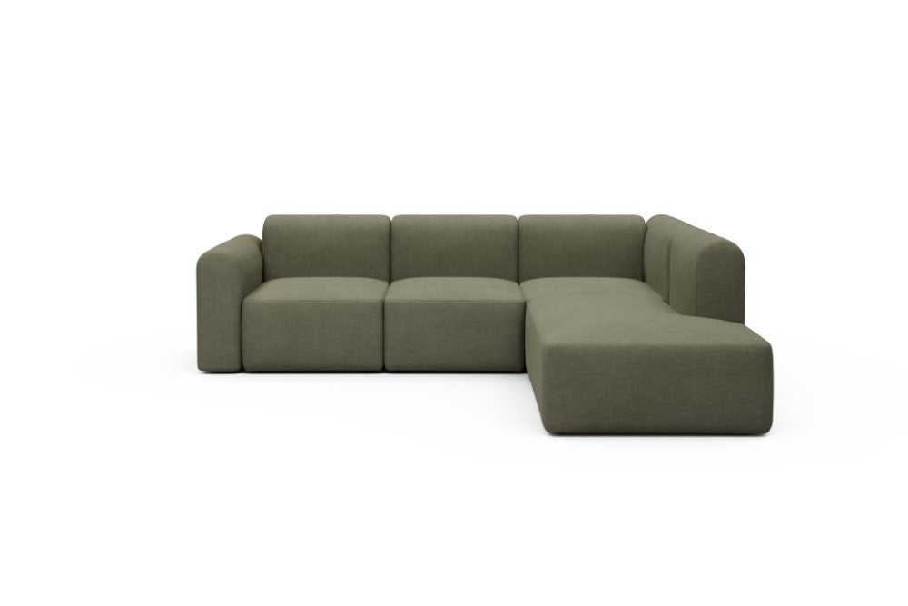 Rund Modular Sofa - Configurations 2 - M2L - 266 x 224 cm - Open-end + 3 Seater - 575 Vivus Dusty Olive