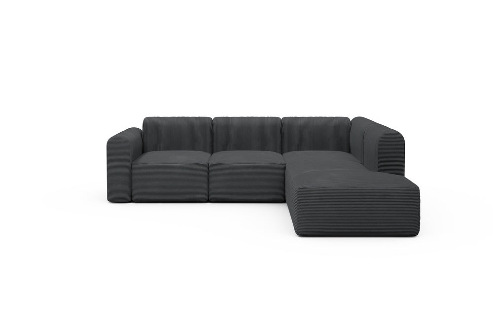 Rund Modular Sofa - Configurations 2 - M2L - 266 x 224 cm - Open-end + 3 Seater - 593 Corduroy Graphite
