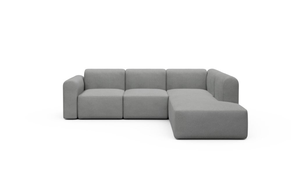 Rund Modular Sofa - Configurations 2 - M2L - 266 x 224 cm - Open-end + 3 Seater - 764 Cura Sand Grey