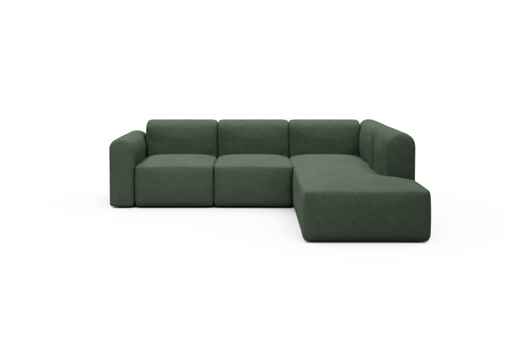 Rund Modular Sofa - Configurations 2 - M2L - 266 x 224 cm - Open-end + 3 Seater - 769 Cura Saga Green
