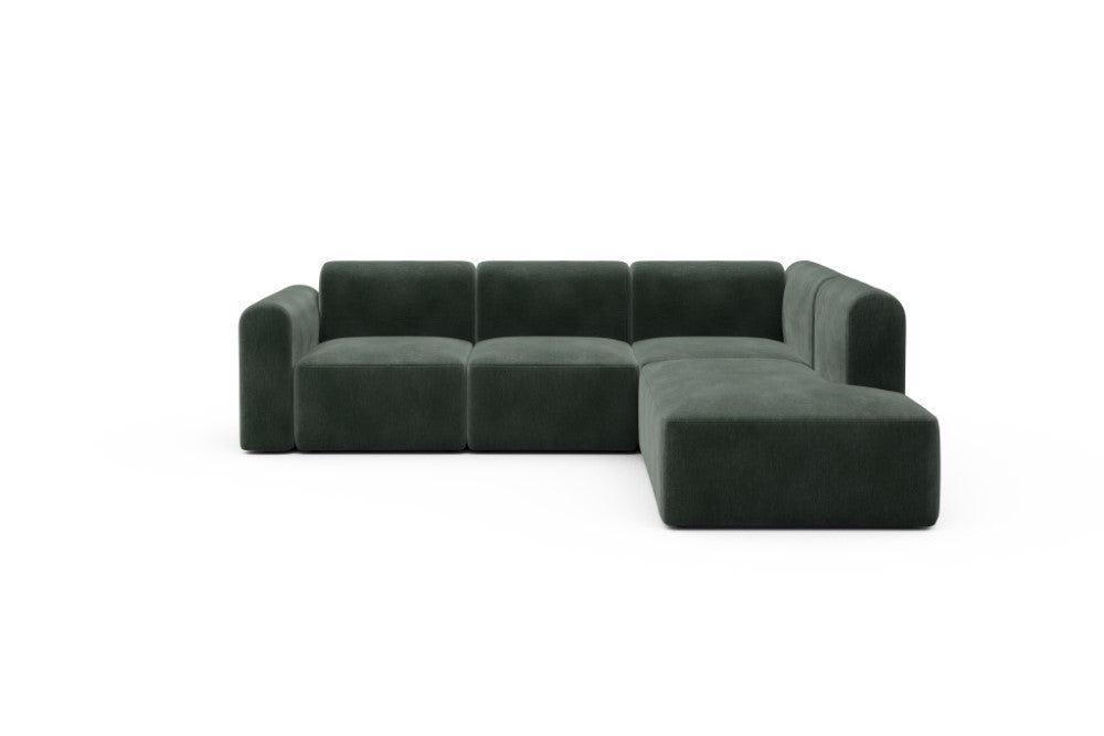 Rund Modular Sofa - Configurations 2 - M2L - 266 x 224 cm - Open-end + 3 Seater - 814 Smooth Laural Green