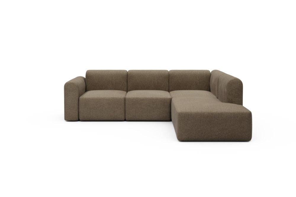 Rund Modular Sofa - Configurations 2 - M2L - 266 x 224 cm - Open-end + 3 Seater - 817 Aivi Khaki Brown