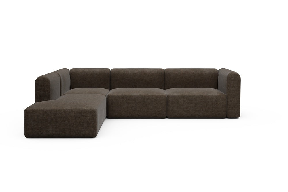 Rund Modular Sofa - Configurations 2 - N1H - 312 x 224 cm - Open-end + 3,5 Seater - 411 Esina Cedar Brown