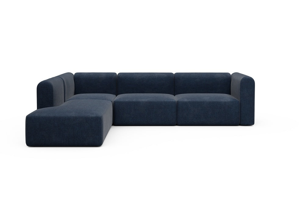 Rund Modular Sofa - Configurations 2 - N1H - 312 x 224 cm - Open-end + 3,5 Seater - 414 Esina Indigo Blue