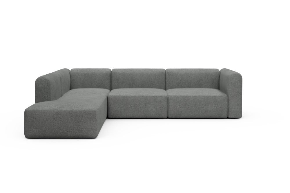 Rund Modular Sofa - Configurations 2 - N1H - 312 x 224 cm - Open-end + 3,5 Seater - 533 Bouclé Ash Grey