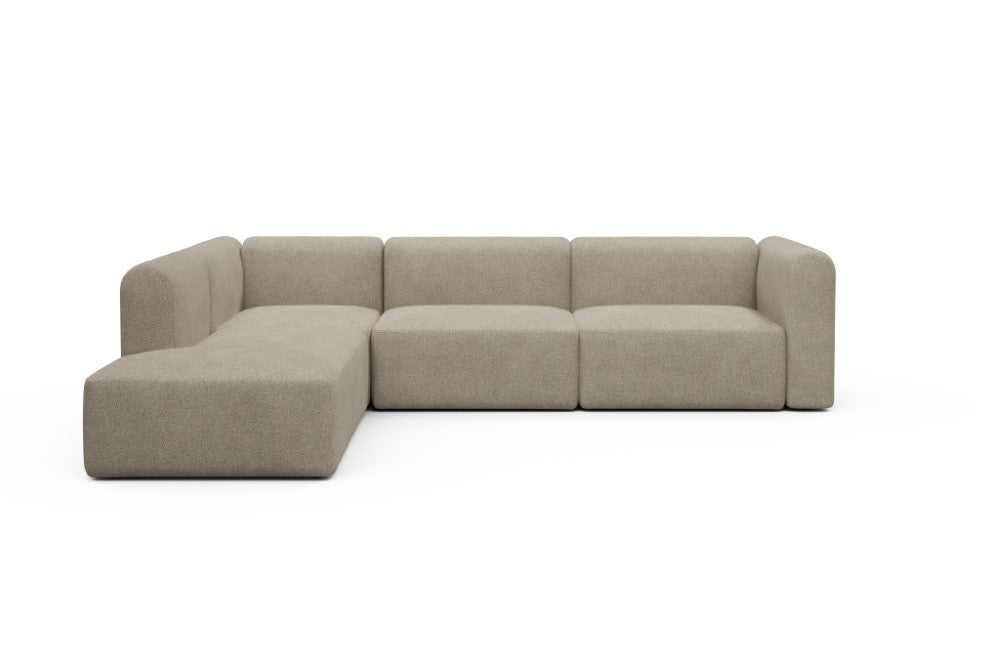 Rund Modular Sofa - Configurations 2 - N1H - 312 x 224 cm - Open-end + 3,5 Seater - 539 Bouclé Beige