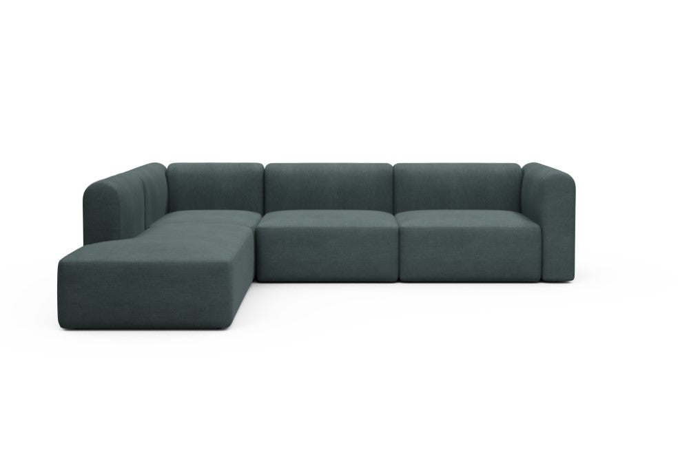 Rund Modular Sofa - Configurations 2 - N1H - 312 x 224 cm - Open-end + 3,5 Seater - 573 Vivus Dusty Blue