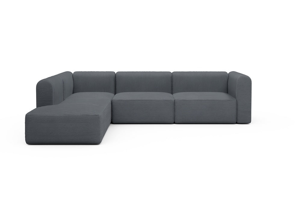 Rund Modular Sofa - Configurations 2 - N1H - 312 x 224 cm - Open-end + 3,5 Seater - 592 Corduroy Silvermist