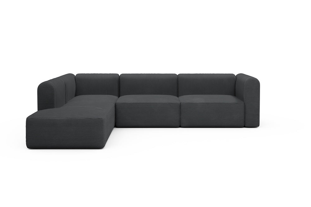 Rund Modular Sofa - Configurations 2 - N1H - 312 x 224 cm - Open-end + 3,5 Seater - 593 Corduroy Graphite