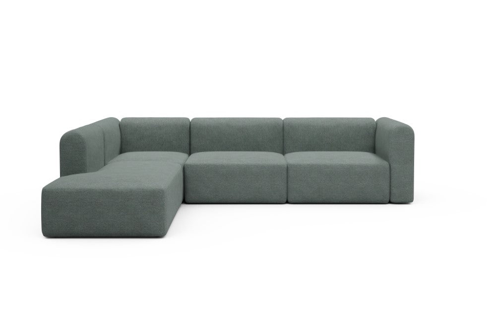 Rund Modular Sofa - Configurations 2 - N1H - 312 x 224 cm - Open-end + 3,5 Seater - 770 Carreno Cielo Blue