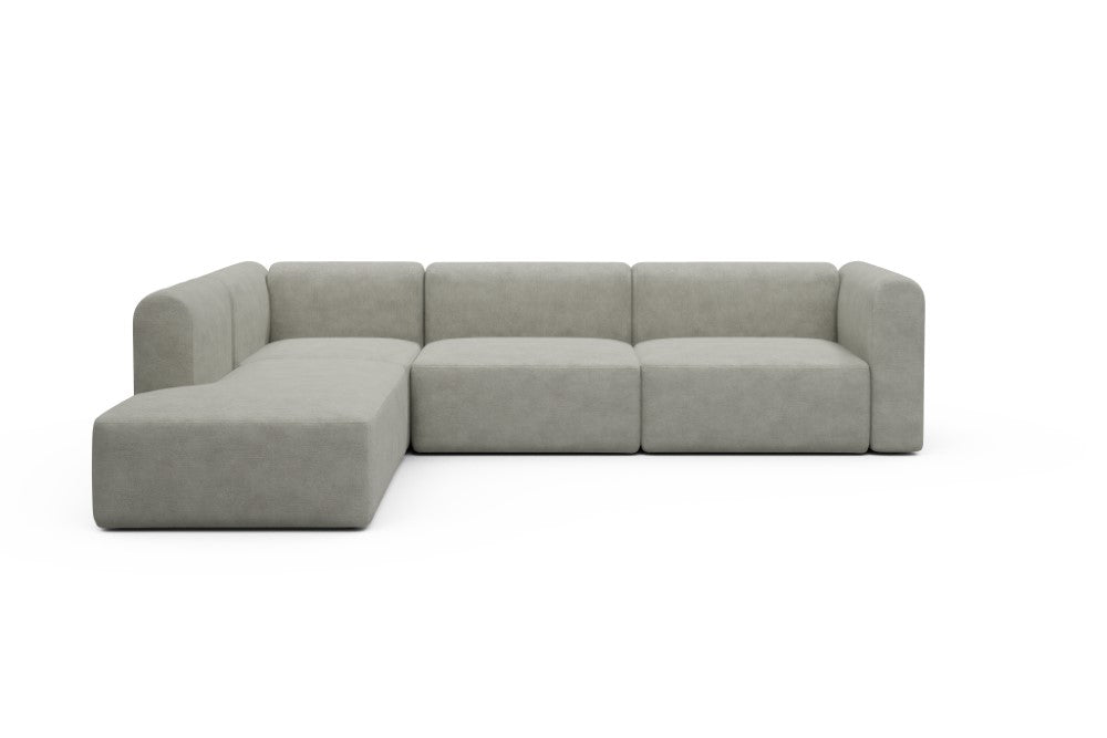 Rund Modular Sofa - Configurations 2 - N1H - 312 x 224 cm - Open-end + 3,5 Seater - 773 Carreno Moon Stone White